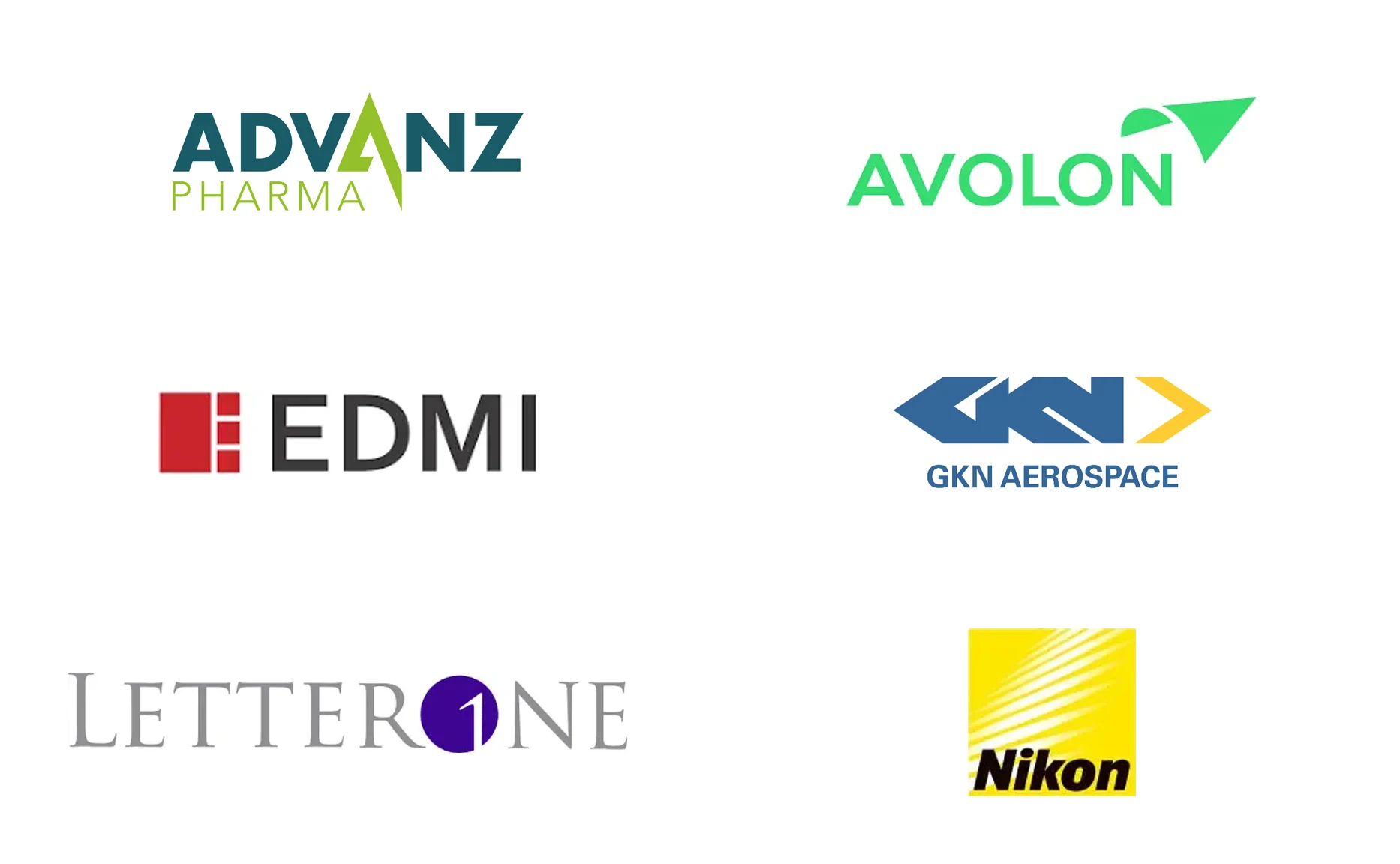 Advanz Pharma, Avolon, EDMI Europe, GKN Aerospace, LetterOne, Nikon